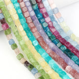 Square Stone Beads Spacer DIY Bracelet 8mm Faceted Cube Beads