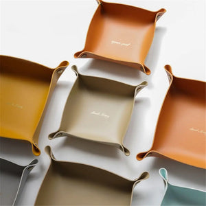 Square Trinket Folding Box Jewelry Tray Dish Storage