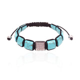 Turquoise Bracelet with Zircon Beads Men's Jewelry