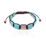 Turquoise Bracelet with Zircon Beads Men's Jewelry