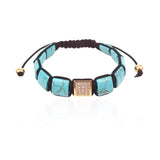 Turquoise Bracelet with Zircon Beads Men's Jewelry