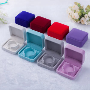 Velvet Bracelet Box Bangle Ring Necklace Jewelry Cases 10 Colors