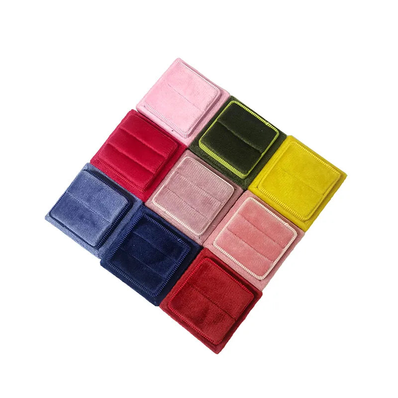 Velvet Jewelry Box Multi-Color Ring Storage Case Wedding Ring Display
