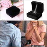 LED Light Velvet Ring Box Jewelry Gift Display Case