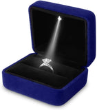 LED Light Velvet Ring Box Jewelry Gift Display Case