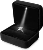 LED Light Velvet Ring Box Jewelry Gift Display Case