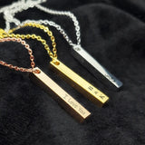 Personalized Square Bar Necklace with Name Engraving