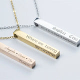 Personalized Square Bar Necklace with Name Engraving