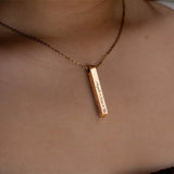 Personalized Square Bar Necklace with Name Engraving