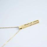 Personalized Square Bar Necklace with Name Engraving