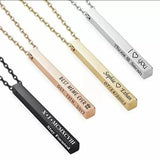 Personalized Square Bar Necklace with Name Engraving