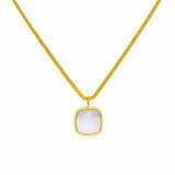 Square Shell Necklace Stainless Steel Charm Jewelry Gift