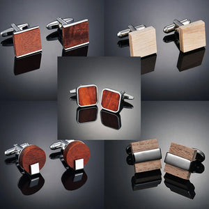 Wooden Cufflinks for Men's French Cuffs Customizable