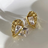Zircon Crystal 925 Silver Plated Retro Mini Earrings