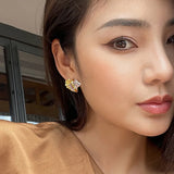 Zircon Crystal 925 Silver Plated Retro Mini Earrings