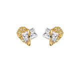 Zircon Crystal 925 Silver Plated Retro Mini Earrings