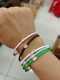 Square Zirconia Bangle Rose Neon Green Bracelet
