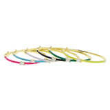 Square Zirconia Bangle Rose Neon Green Bracelet