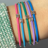 Square Zirconia Bangle Rose Neon Green Bracelet