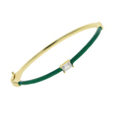 Square Zirconia Bangle Rose Neon Green Bracelet