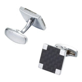 Square Carbon Fiber Cufflinks - Stylish Shirt Cuff Links