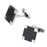 Square Carbon Fiber Cufflinks - Stylish Shirt Cuff Links