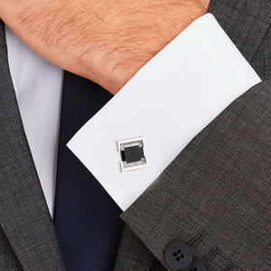 Crystal Enamel Copper Cufflinks for Tuxedo Shirts