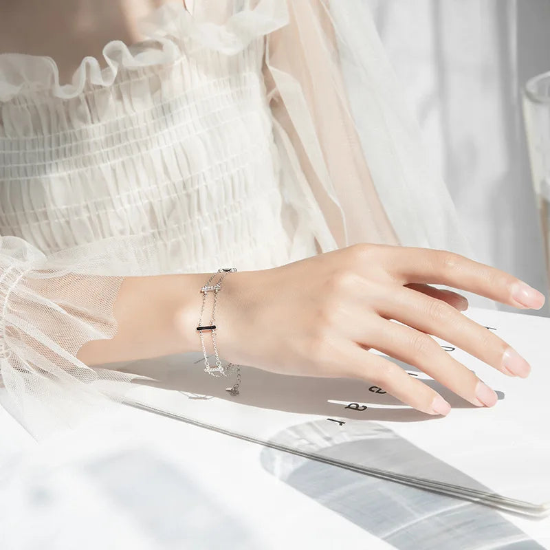925 Silver Square Fairy Bracelet for Lover Girlfriend