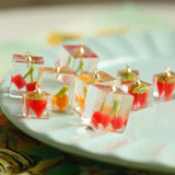 Frozen Cherry Strawberry Pendant Hairpin Earrings DIY Jewelry Accessories