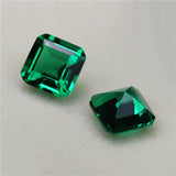 Green Square Step Cut Gemstone Beads Loose Stone for Ladies