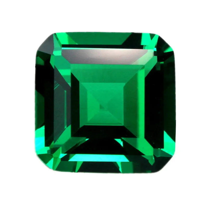Green Square Step Cut Gemstone Beads Loose Stone for Ladies