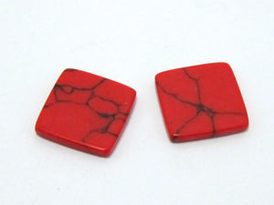 10mm Mixed Flat Turquoise Stone Square Beads