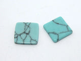 10mm Mixed Flat Turquoise Stone Square Beads
