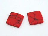 10mm Mixed Flat Turquoise Stone Square Beads