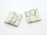 10mm Mixed Flat Turquoise Stone Square Beads