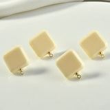 Square Resin Silver Needle DIY Earrings Hand-made Jewelry