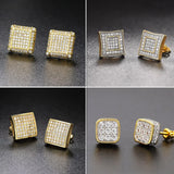 Hip-hop Iced Out Stud Earrings for Men Women