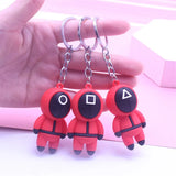 Squid Game Keychain Soldier Triangle Series Mini Doll Figurine Key Ring