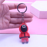 Squid Game Keychain Soldier Triangle Series Mini Doll Figurine Key Ring