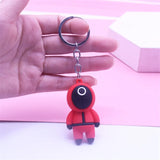 Squid Game Keychain Soldier Triangle Series Mini Doll Figurine Key Ring