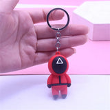 Squid Game Keychain Soldier Triangle Series Mini Doll Figurine Key Ring