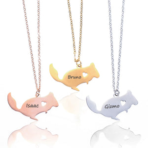 Squirrel Charm Chinchilla Necklace Steel Animal Jewelry