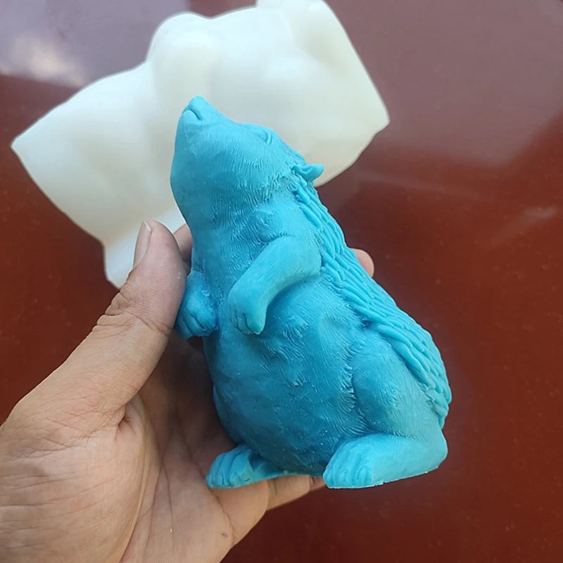 Squirrel Silicone Mold for Candle Making Squirrel Concrete Mold