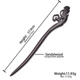 Squirrel Carved Wood Hair Stick Pin for Women