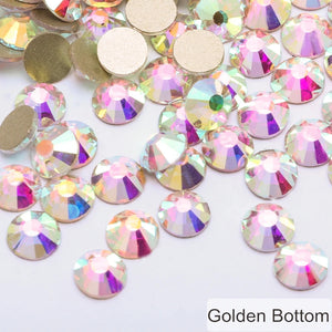 SS3-SS30 Golden AB Nail Glass Strass for Nail Decor