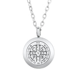 St. Benedict Necklace Stainless Steel Essential Oil Diffuser Locket