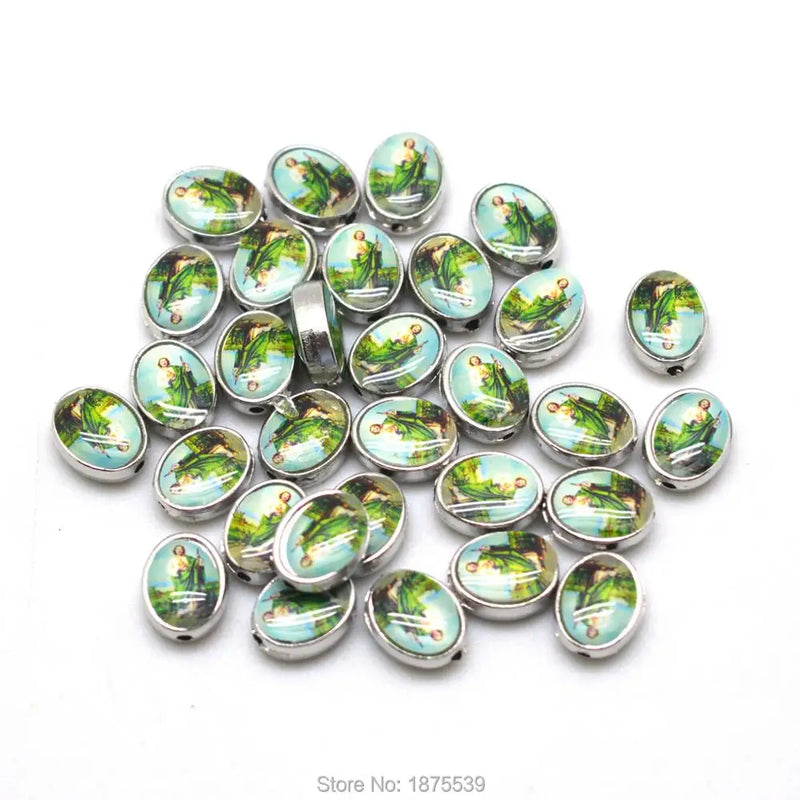 St Jude Oval Alloy Bead Catholic Prayer Bead