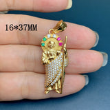 St. Jude's Necklace Pendant Copper Zircon DIY Accessory