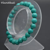 Stabilized Turquoise 8mm Stone Round Beads Bracelet