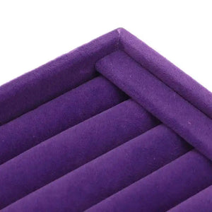 Purple Velvet Ring Organizer Stackable Jewelry Tray